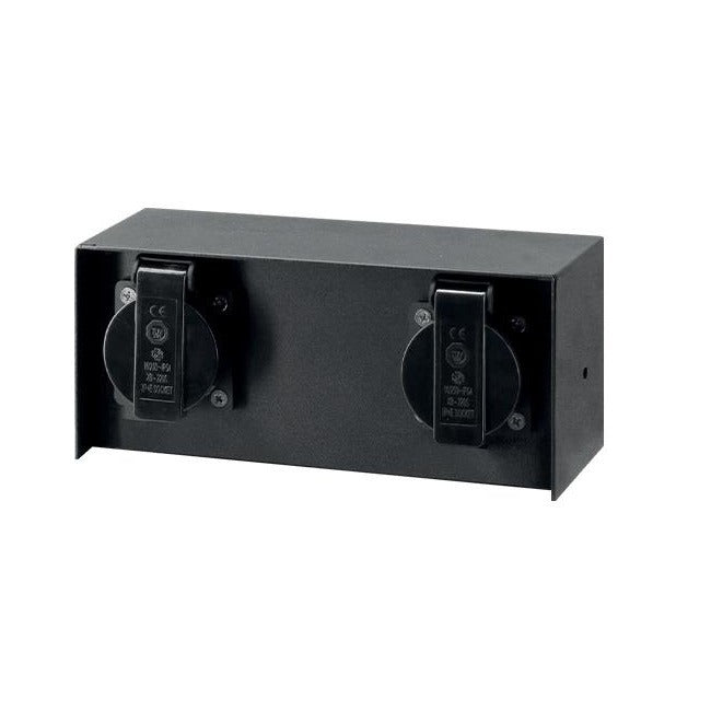 Opbouw dubbel stopcontact - Waterproof - RVS - Zwart Opbouw dubbel stopcontact - Waterproof - RVS - Zwart